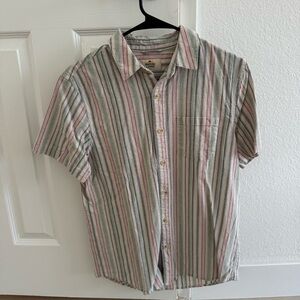 Marine Layer Hemp Fortex Short Sleeve Shirt in Pop Multi Stripe